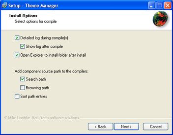 AjpdSoft Instalar componentes Delphi - Opciones de instalacin